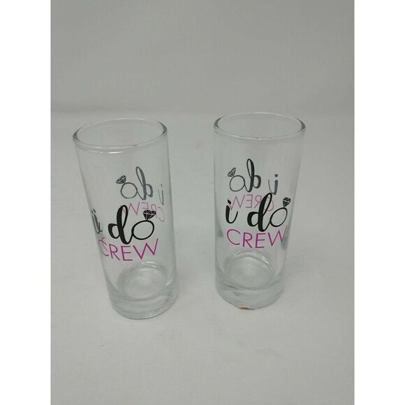 Shot Glasses Lot of 2 "I Do Crew" Bridal Shower - Picture 1 of 4
